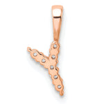 Diamond Initial Pendant - Y / 14k Rose Gold / Diamond
