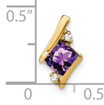 Cushion Gemstone & Diamond Chain Slide - 10k Yellow Gold / Amethyst