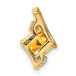 Cushion Gemstone & Diamond Chain Slide - 10k Yellow Gold / Citrine