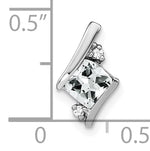 Cushion Gemstone & Diamond Chain Slide - 10k White Gold / White Topaz
