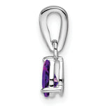 Pear Gemstone & Diamond Pendant - 14k White Gold / Purple Amethyst