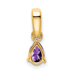 Pear Gemstone & Diamond Pendant - 14k Yellow Gold / Purple Amethyst