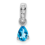 Pear Gemstone & Diamond Pendant - 14k White Gold / Blue Sky Blue Topaz