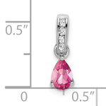 Pear Gemstone & Diamond Pendant - 14k White Gold / Pink Pink Tourmaline