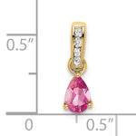 Pear Gemstone & Diamond Pendant - 14k Yellow Gold / Pink Pink Tourmaline