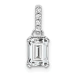 Gemstone & Diamond Pendant - 14k White Gold / White White Topaz