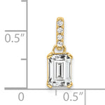 Gemstone & Diamond Pendant - 14k Yellow Gold / White White Topaz