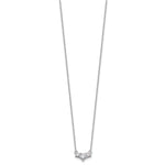 Gold Lab Grown Diamond 3-Stone Necklace - 14k White Gold / 3/4 ctw.