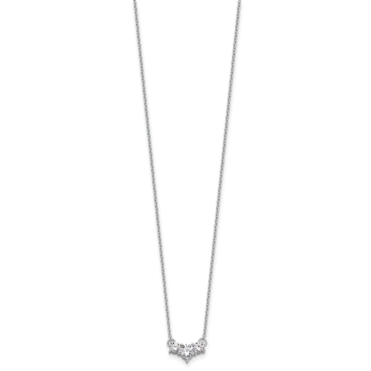 Gold Lab Grown Diamond 3-Stone Necklace - 14k White Gold / 3/4 ctw.#14k White Gold_3/4 ctw.