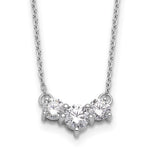 Gold Lab Grown Diamond 3-Stone Necklace - 14k White Gold / 1-1/2 ctw.