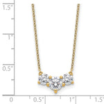 Gold Lab Grown Diamond 3-Stone Necklace - 14k Yellow Gold / 1-1/2 ctw.