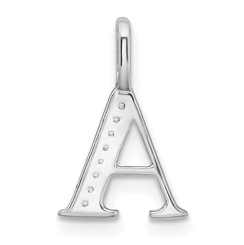 Diamond Initial Pendant - A / 14k White Gold
