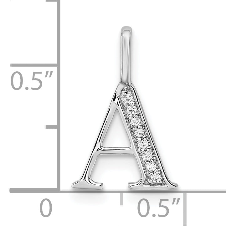 Diamond Initial Pendant - A / 14k White Gold