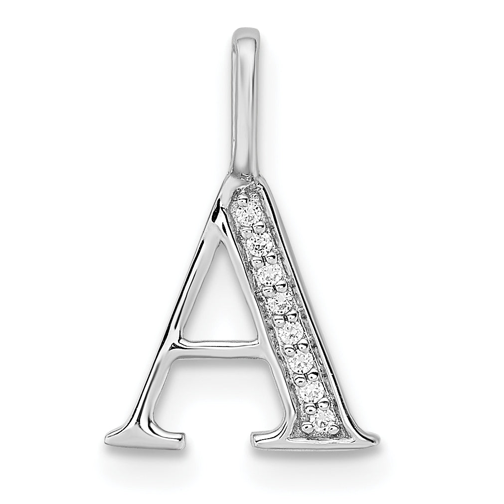 Diamond Initial Pendant - A / 14k White Gold