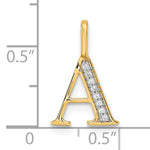 Diamond Initial Pendant - A / 14k Yellow Gold