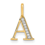 Diamond Initial Pendant - A / 14k Yellow Gold
