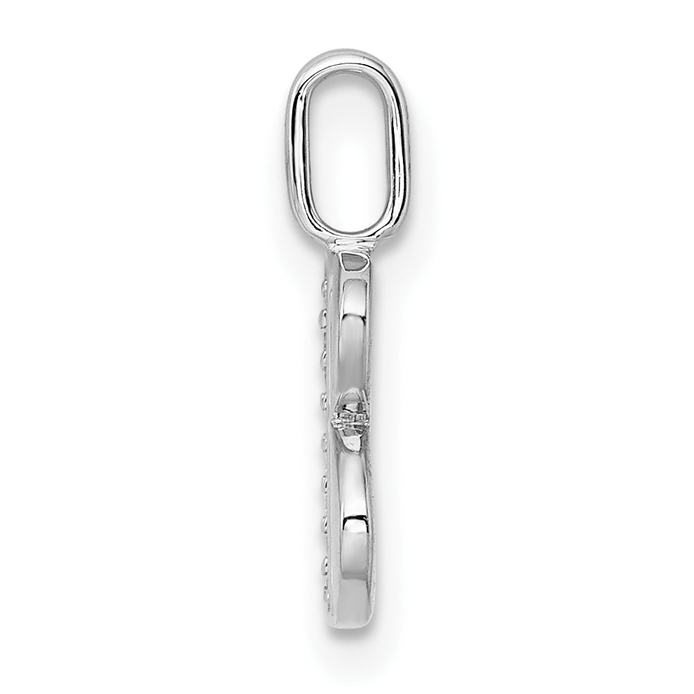 Diamond Initial Pendant - B / 14k White Gold