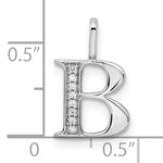 Diamond Initial Pendant - B / 14k White Gold