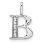 Diamond Initial Pendant - B / 14k White Gold