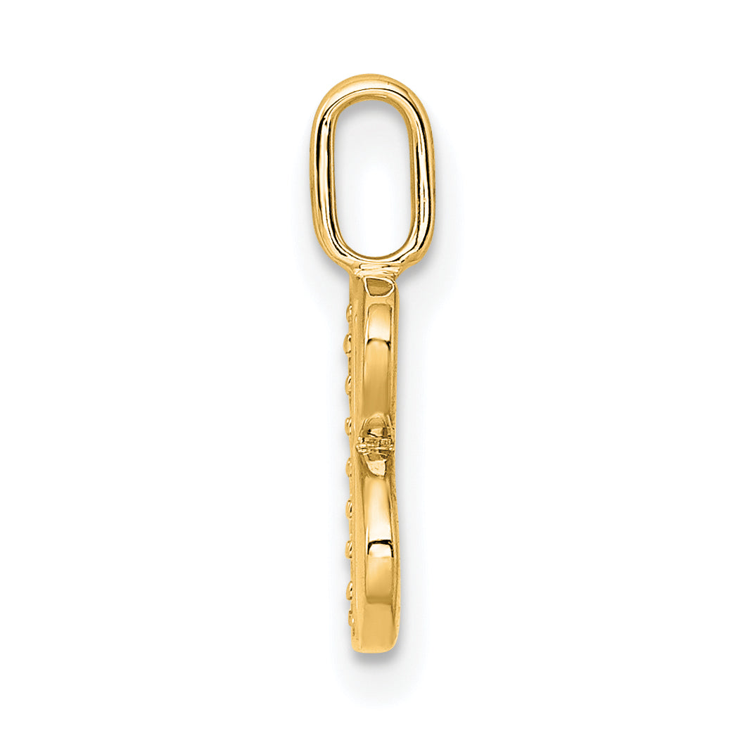 Diamond Initial Pendant - B / 14k Yellow Gold