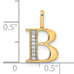 Diamond Initial Pendant - B / 14k Yellow Gold