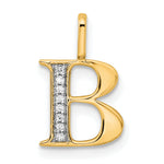 Diamond Initial Pendant - B / 14k Yellow Gold