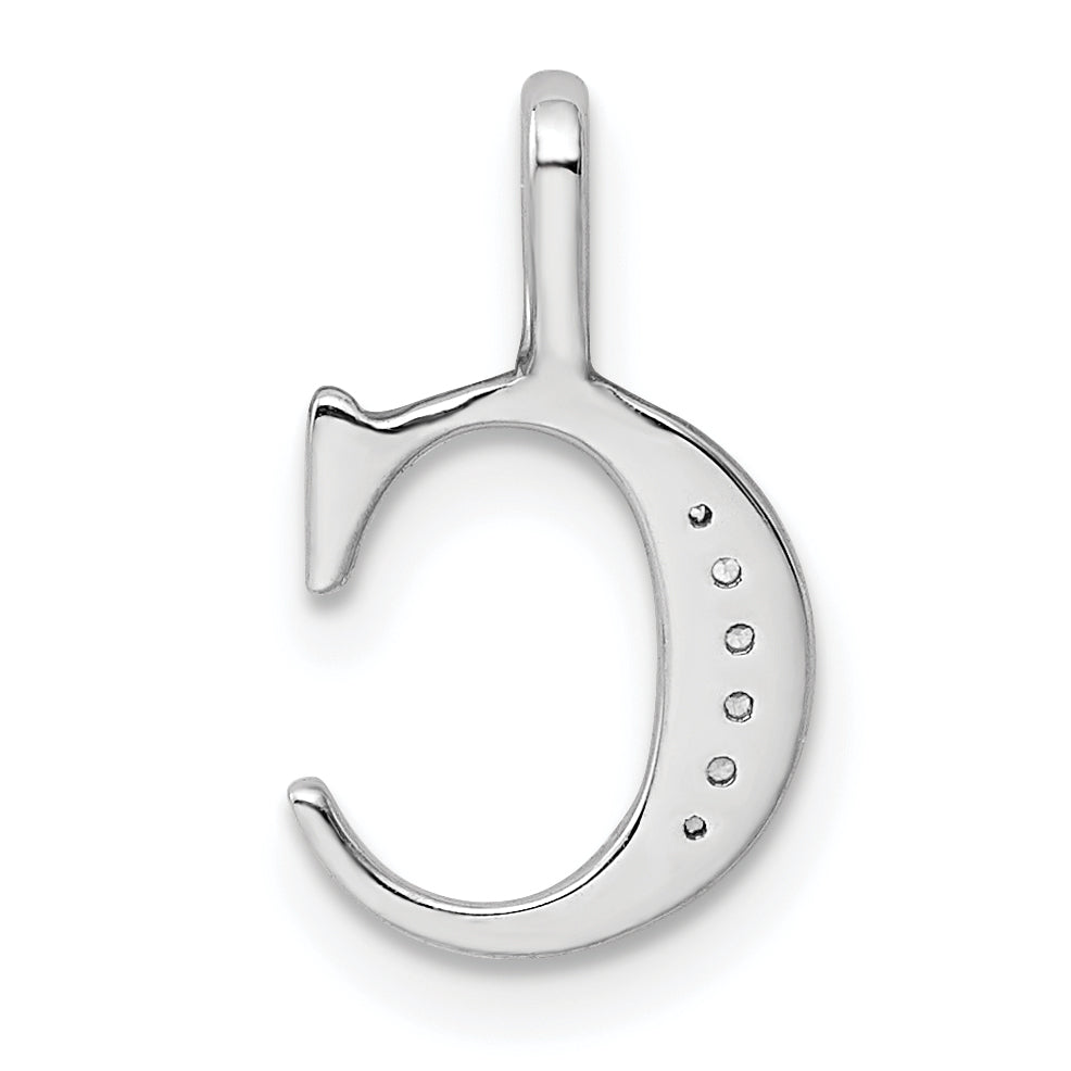 Diamond Initial Pendant - C / 14k White Gold