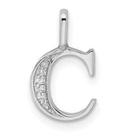 Diamond Initial Pendant - C / 14k White Gold