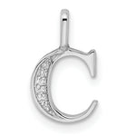 Diamond Initial Pendant - C / 14k White Gold