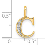 Diamond Initial Pendant - C / 14k Yellow Gold