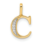 Diamond Initial Pendant - C / 14k Yellow Gold