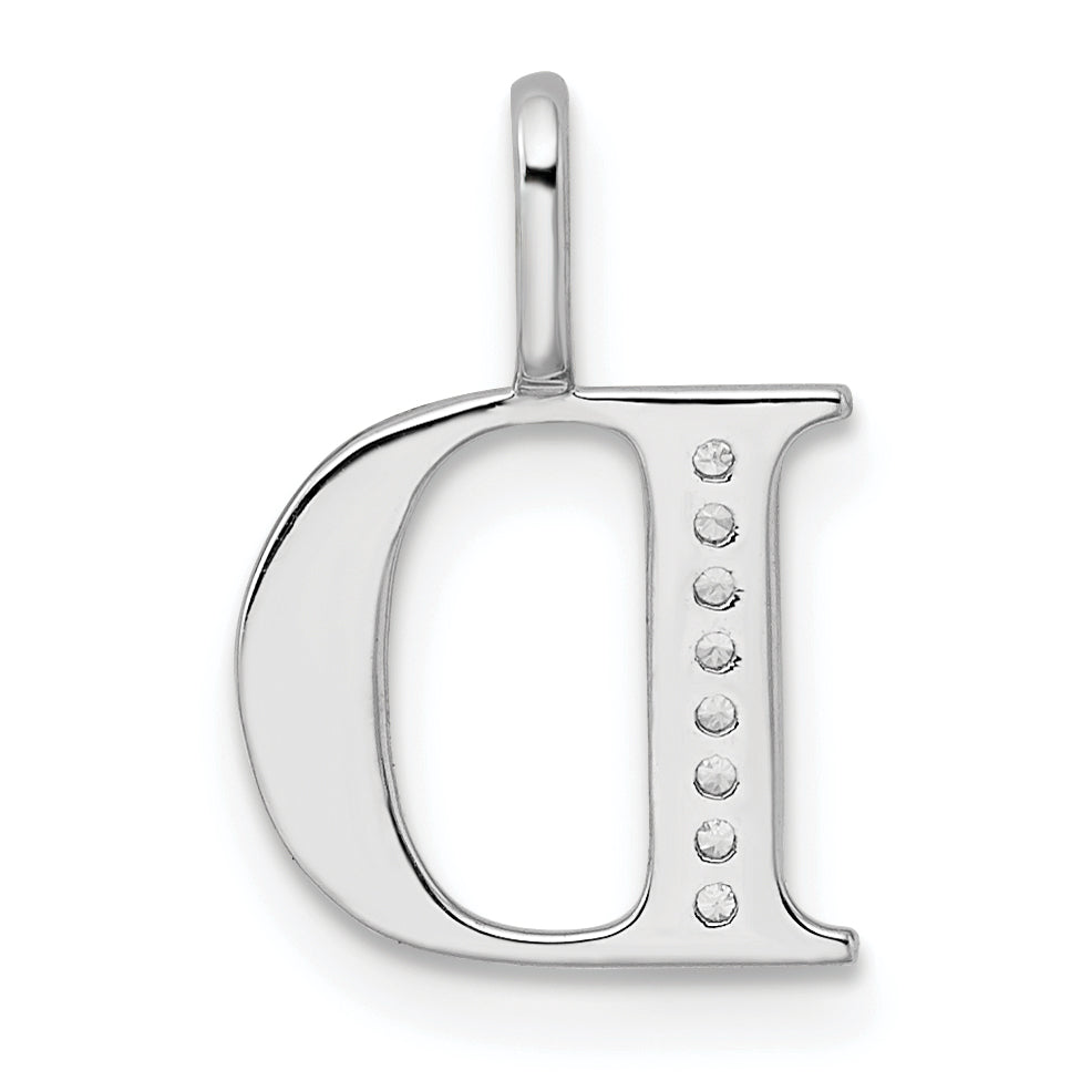 Diamond Initial Pendant - D / 14k White Gold