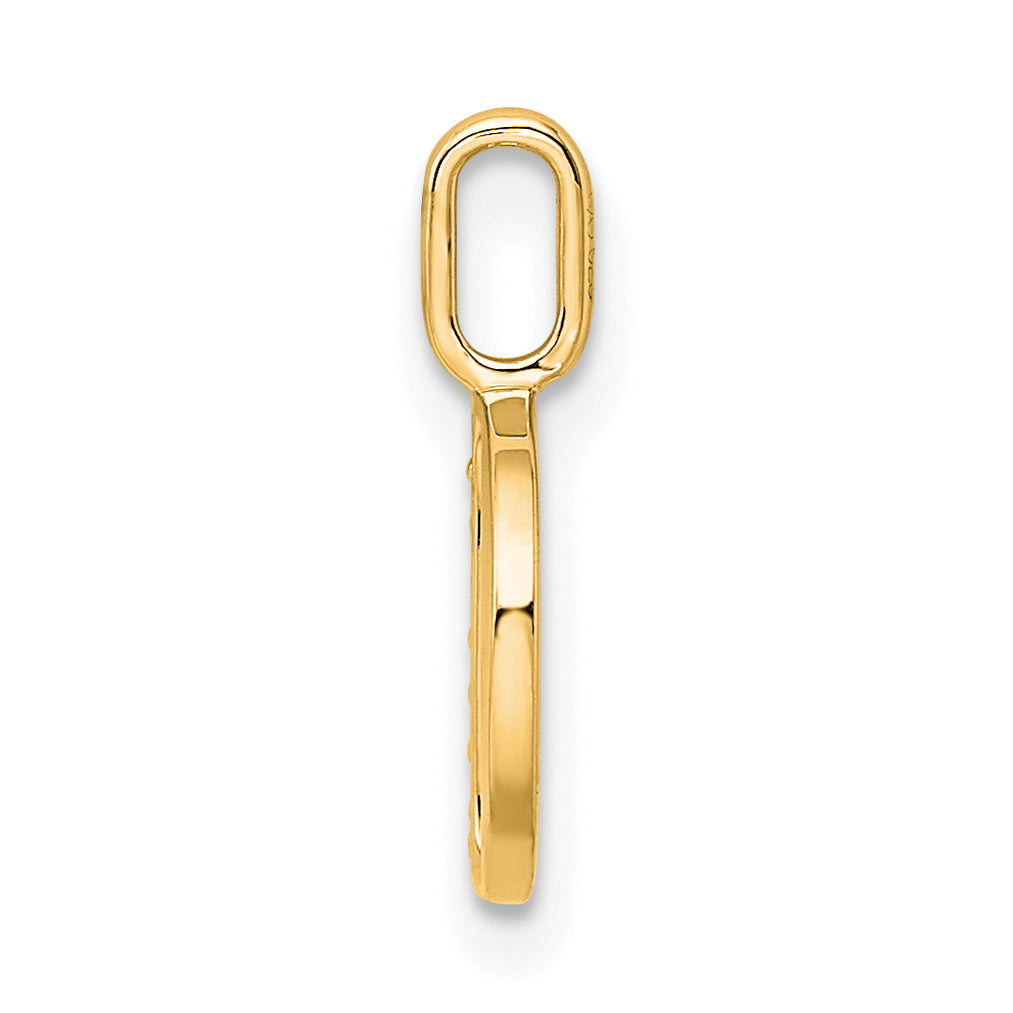 Diamond Initial Pendant - D / 14k Yellow Gold