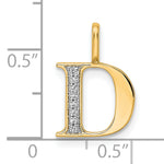 Diamond Initial Pendant - D / 14k Yellow Gold