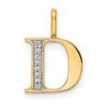 Diamond Initial Pendant - D / 14k Yellow Gold