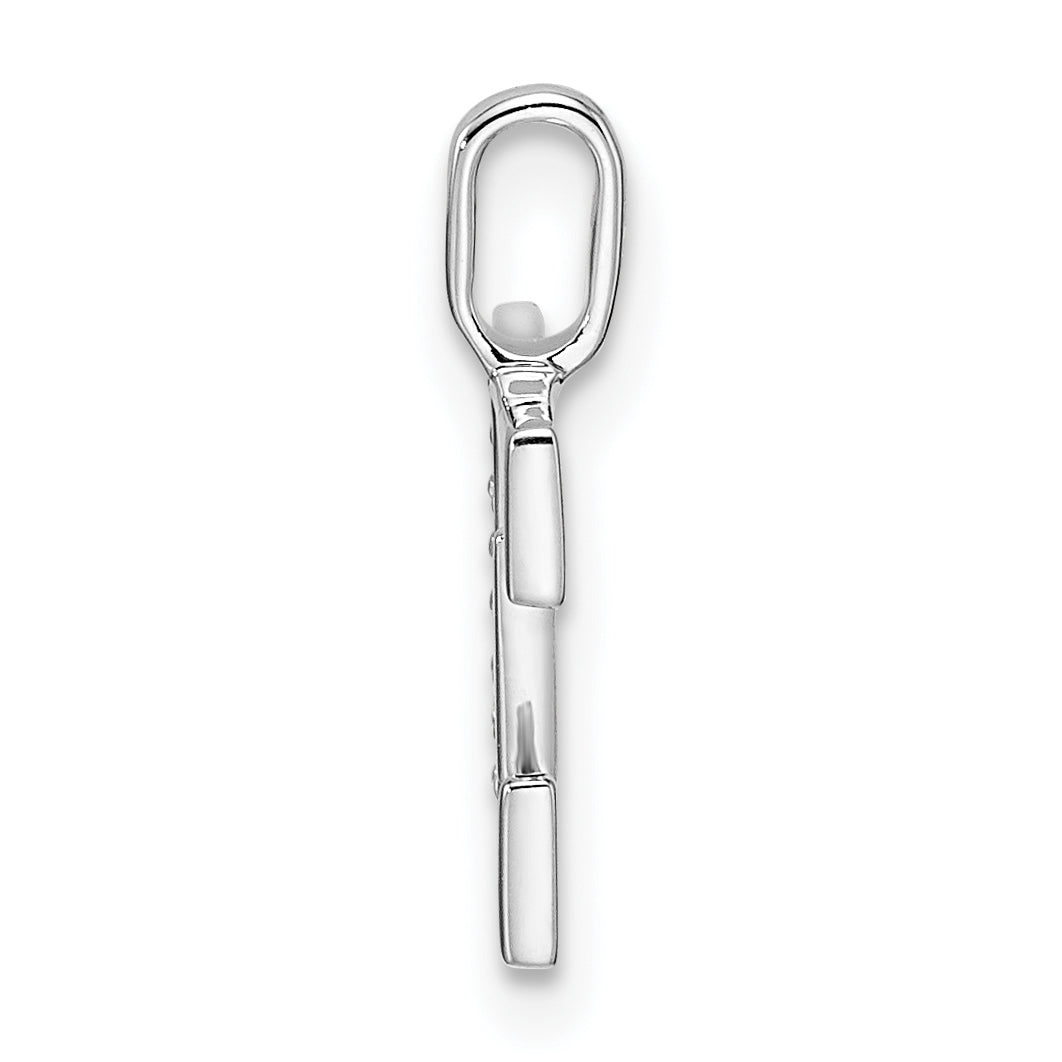 Diamond Initial Pendant - E / 14k White Gold