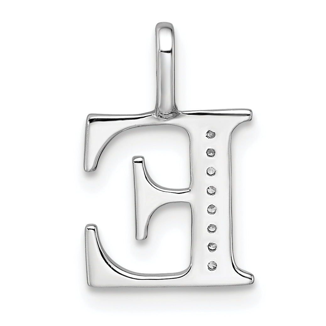 Diamond Initial Pendant - E / 14k White Gold