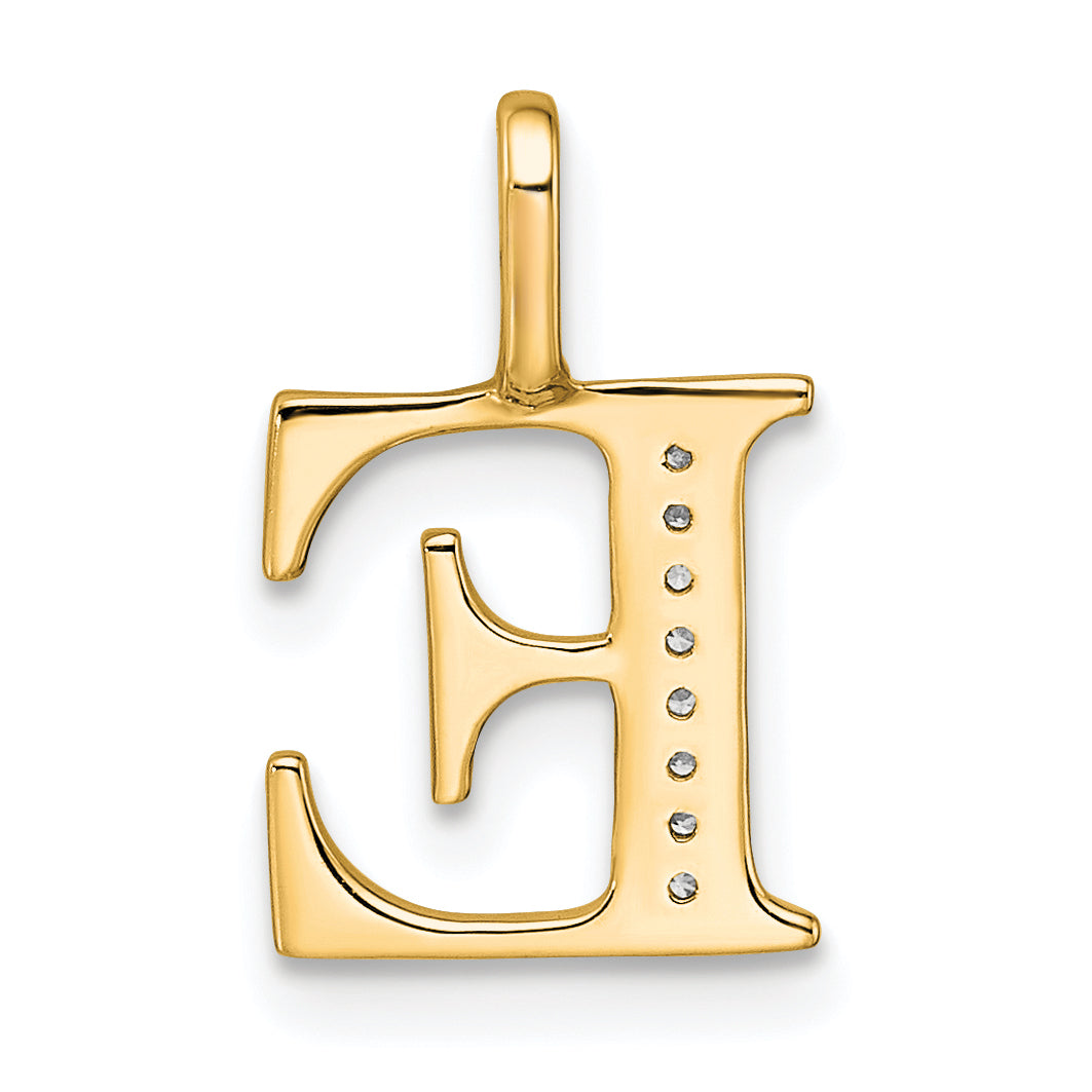 Diamond Initial Pendant - E / 14k Yellow Gold