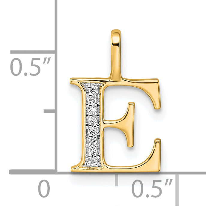 Diamond Initial Pendant - E / 14k Yellow Gold