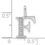 Diamond Initial Pendant - F / 14k White Gold