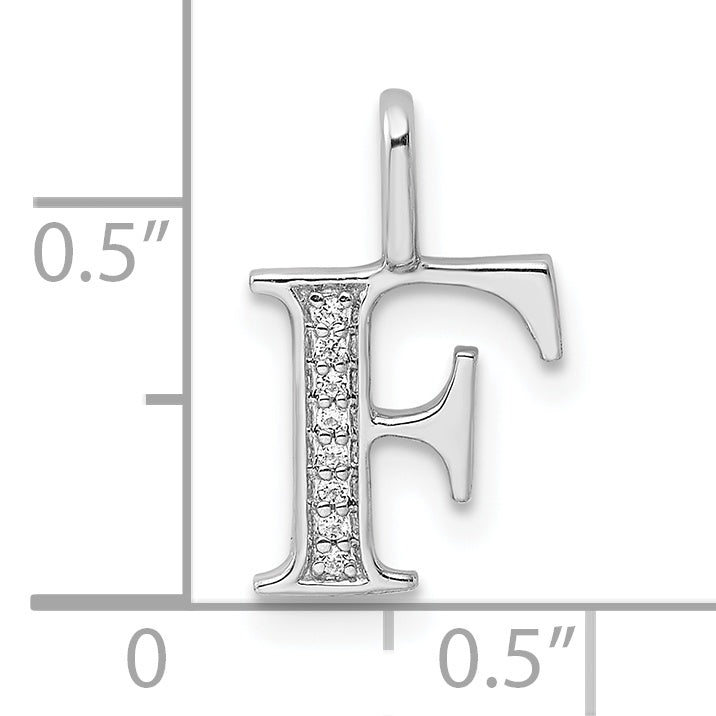 Diamond Initial Pendant - F / 14k White Gold