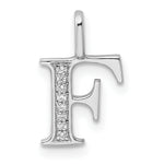 Diamond Initial Pendant - F / 14k White Gold