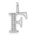 Diamond Initial Pendant - F / 14k White Gold