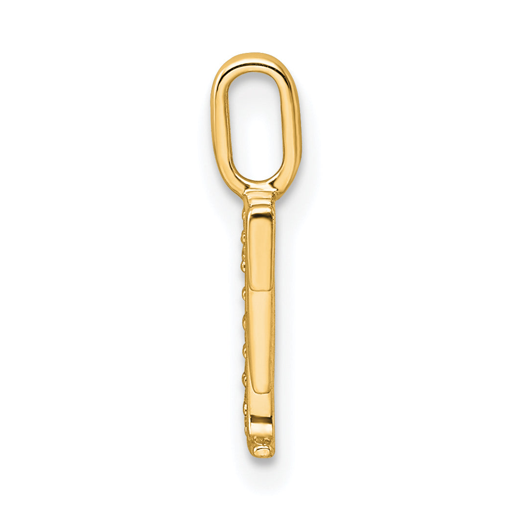 Diamond Initial Pendant - F / 14k Yellow Gold