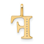 Diamond Initial Pendant - F / 14k Yellow Gold