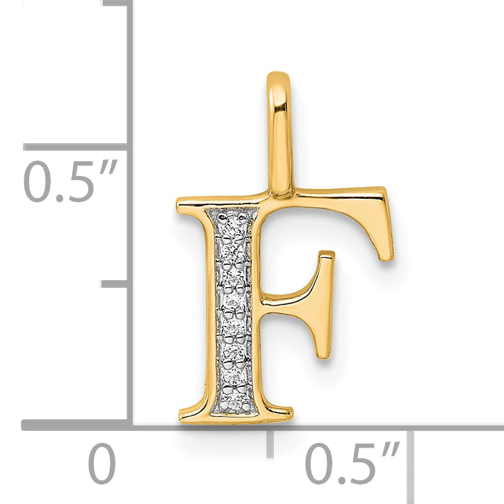 Diamond Initial Pendant - F / 14k Yellow Gold