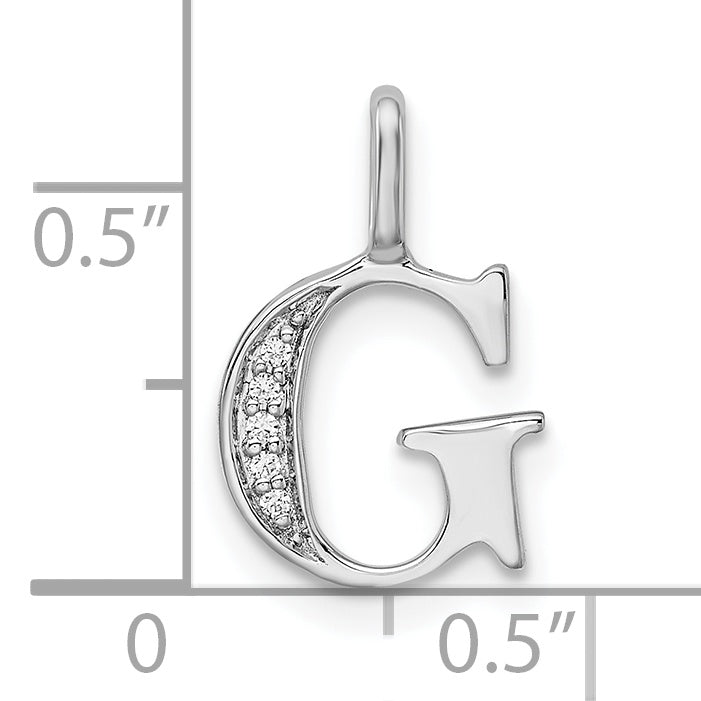 Diamond Initial Pendant - G / 14k White Gold