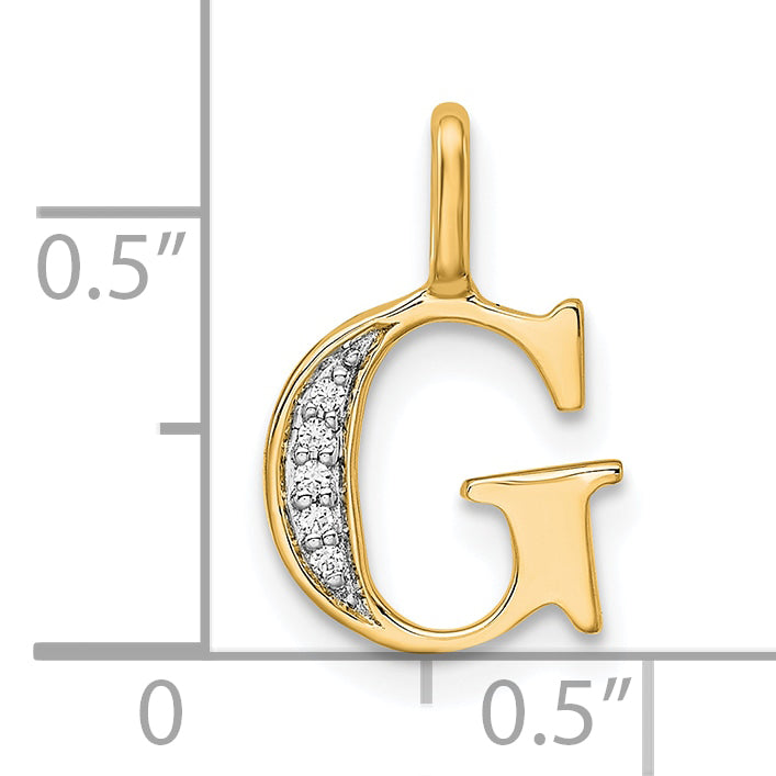 Diamond Initial Pendant - G / 14k Yellow Gold