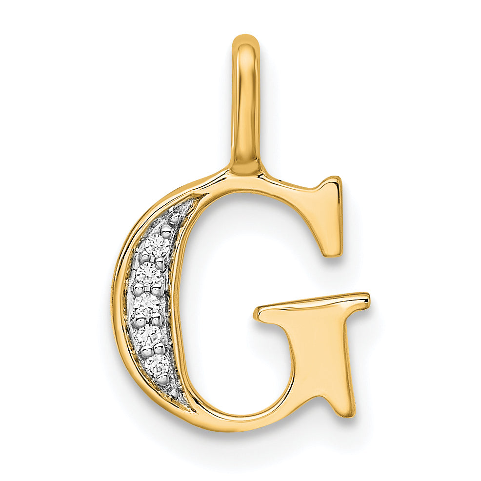 Diamond Initial Pendant - G / 14k Yellow Gold