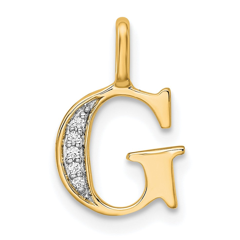 Diamond Initial Pendant - G / 14k Yellow Gold